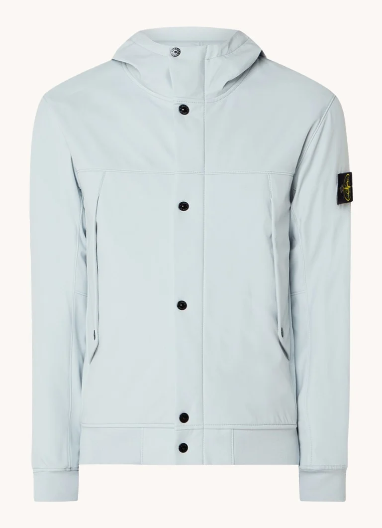 Μπουφάν Stone Island 40227 softshell με λογότυπο και κουκούλα