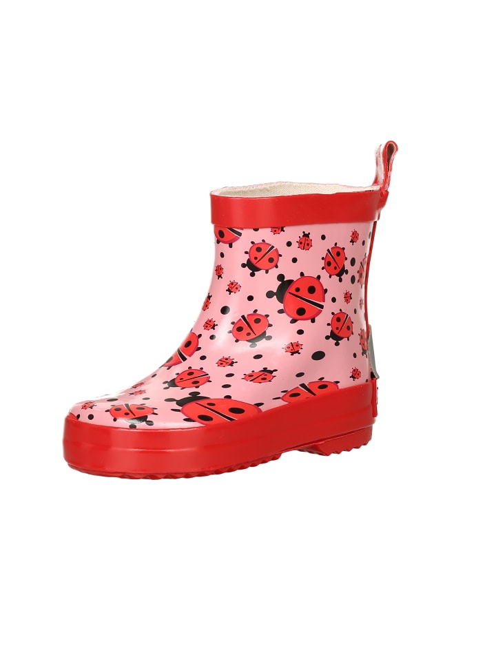 Playshoes Gummistiefel Halbschaft Marienkäfer in Rosa günstig kaufen