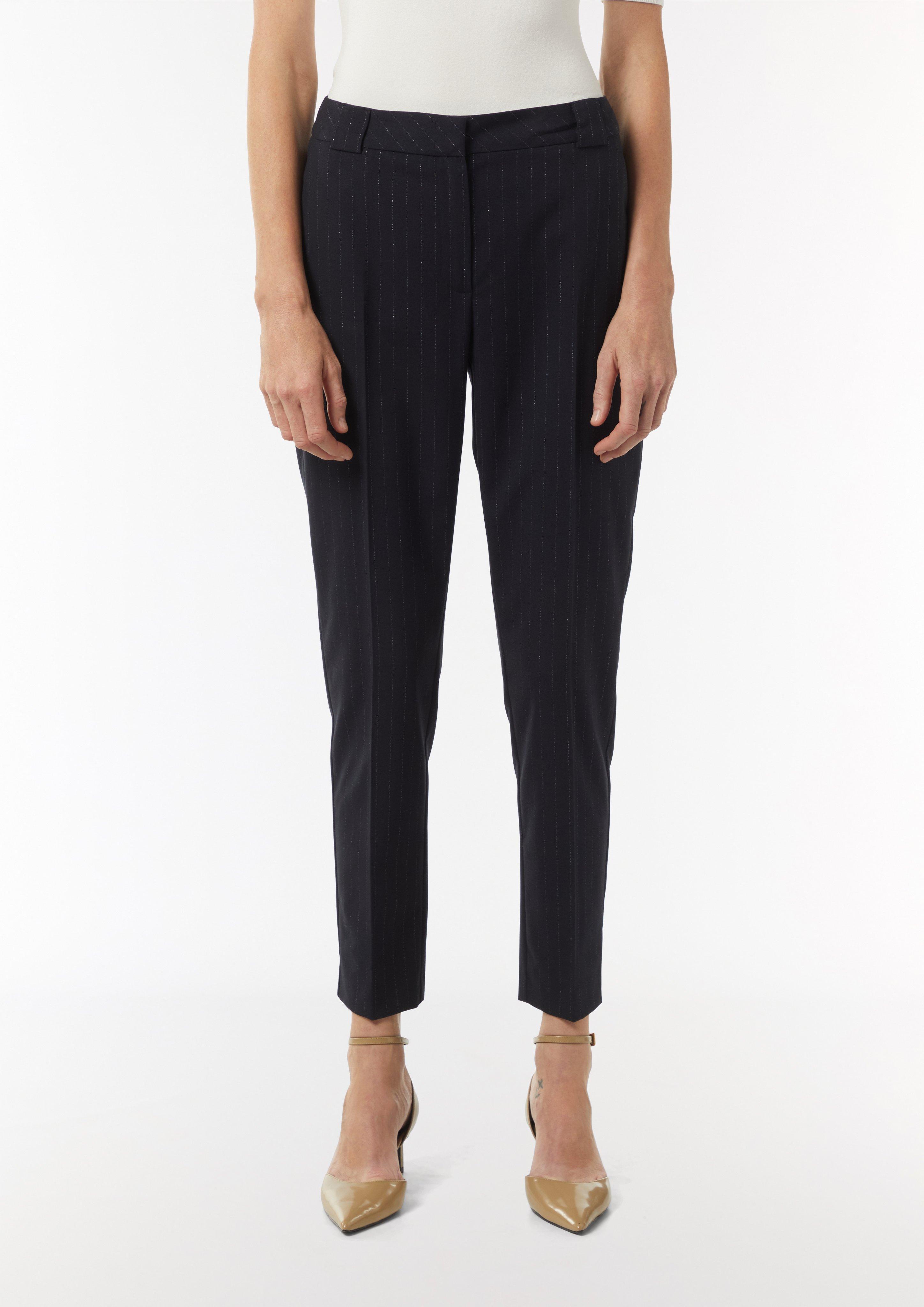Elegante Hose mit feinen Nadelstreifen - navy