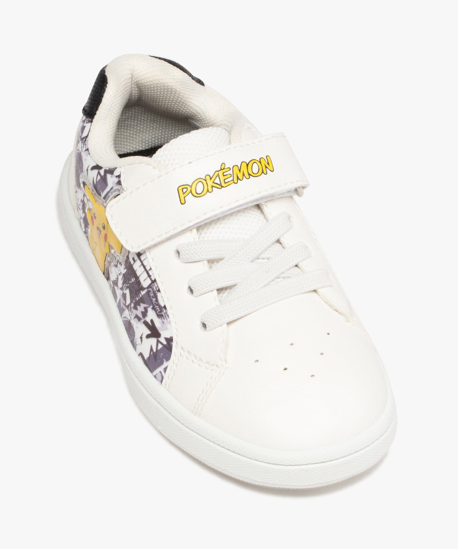 Baskets Garçon Pikachu à lacets et scratch - Pokémon blanc | GEMO