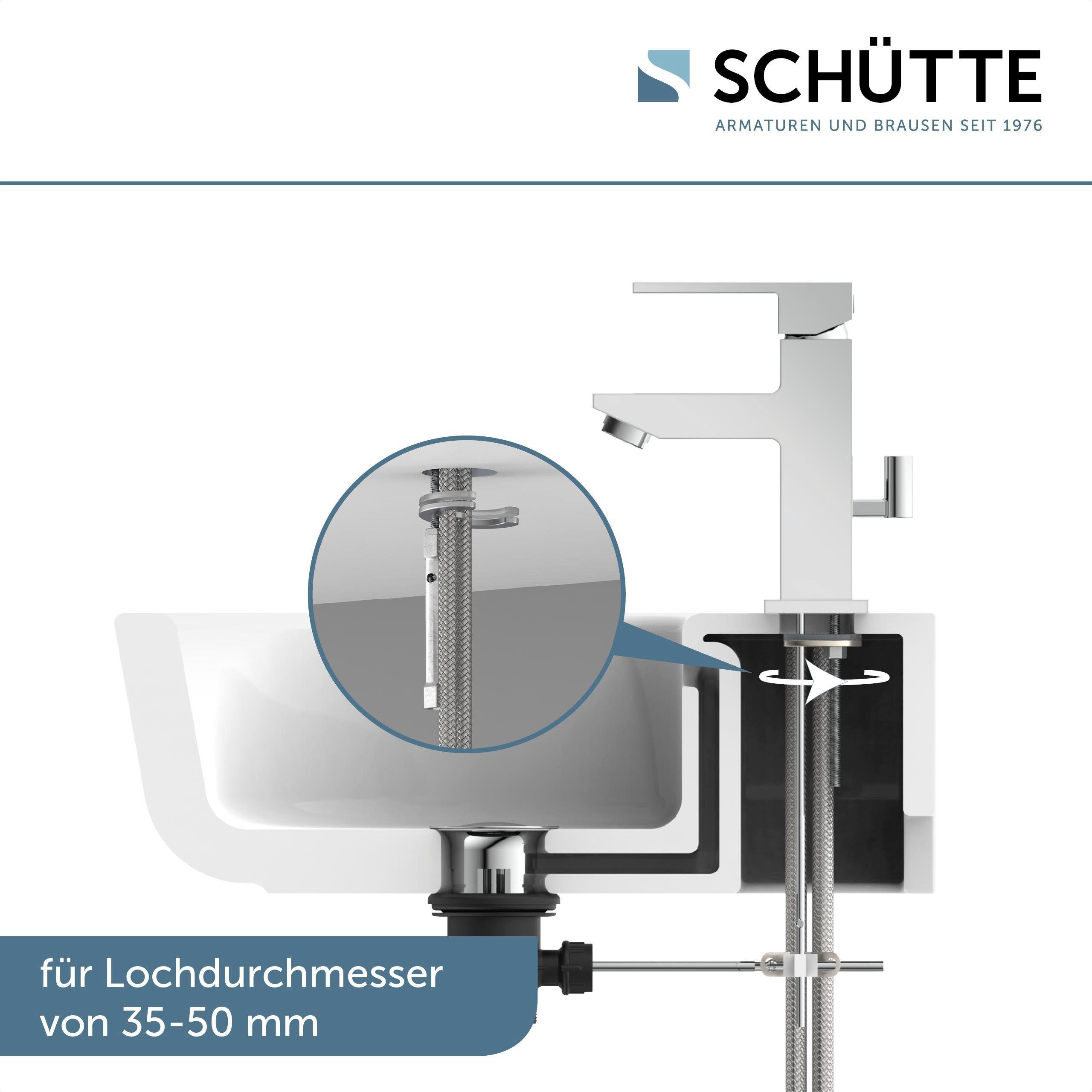 Schütte Waschtischarmatur TOKYO II (1-St) geräuscharme Kartusche, Marken-Mischdüse, inkl. Zugstange