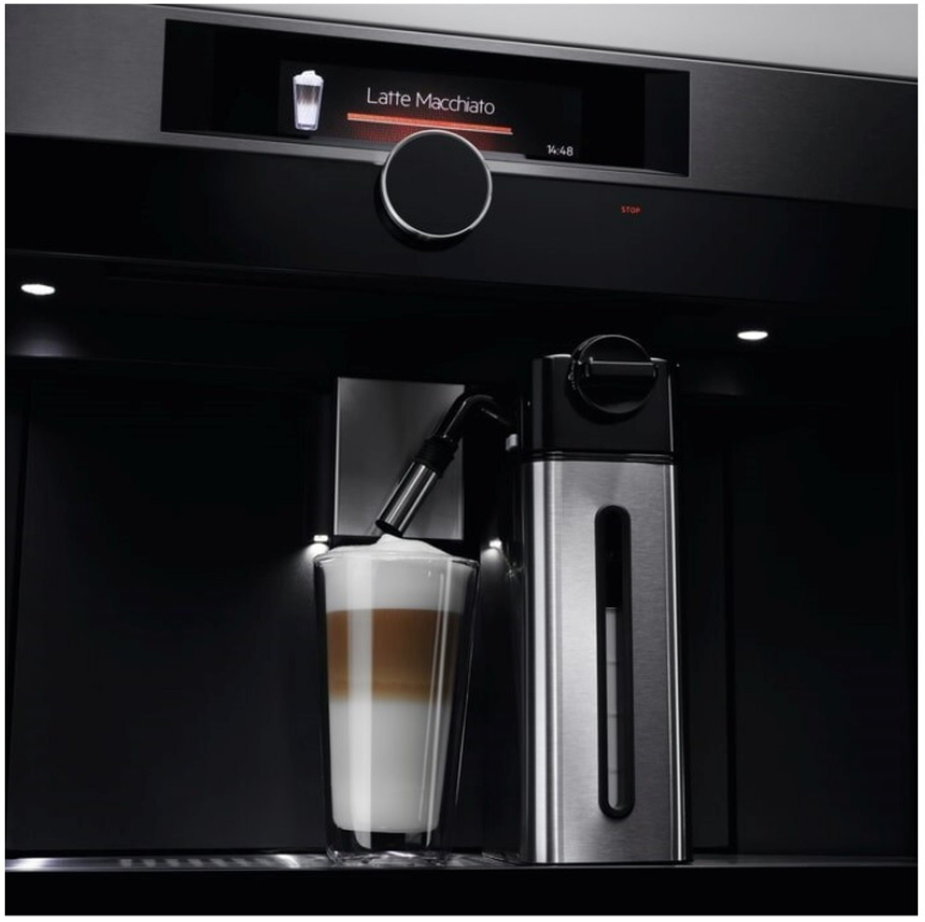 AEG Einbau-Kaffeevollautomat KKK994500B, Premium-Drehwähler mit Berührungssensor und TFT-Farbdisplay