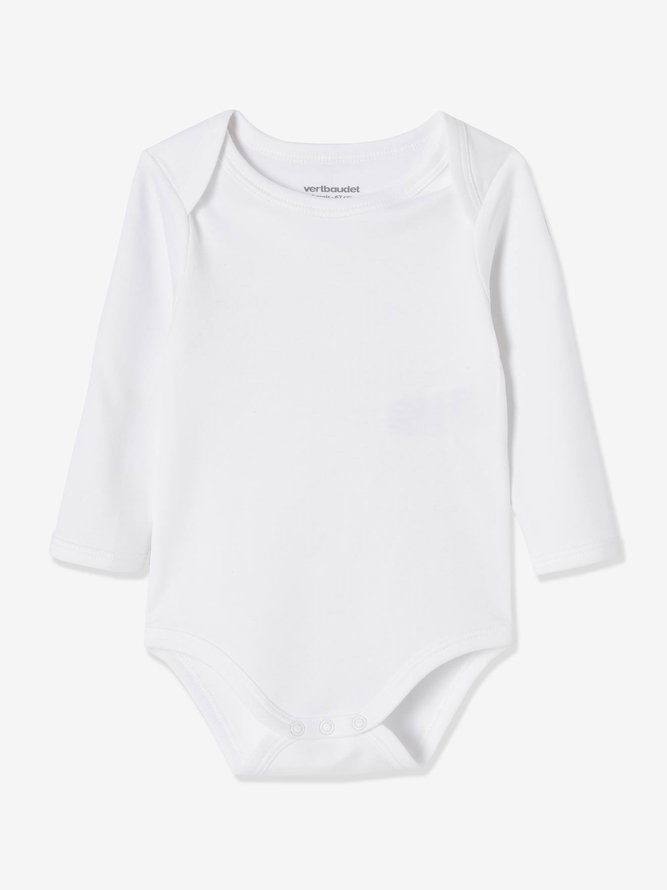 Lot de 7 bodies manches longues ouverture US bébé BASICS lot vert grisé