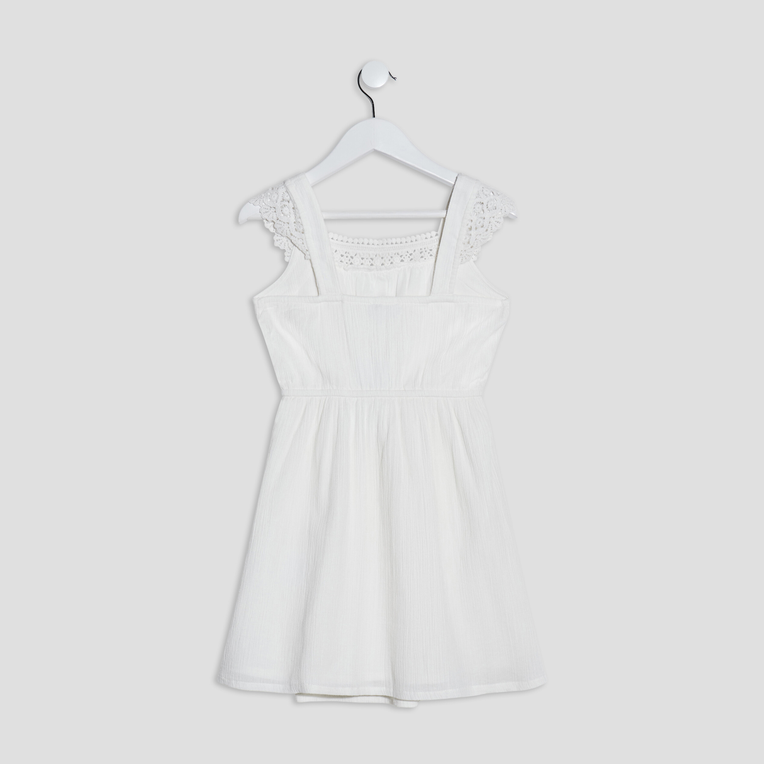 Robe évasée avec dentelle ivoire fille | La Halle