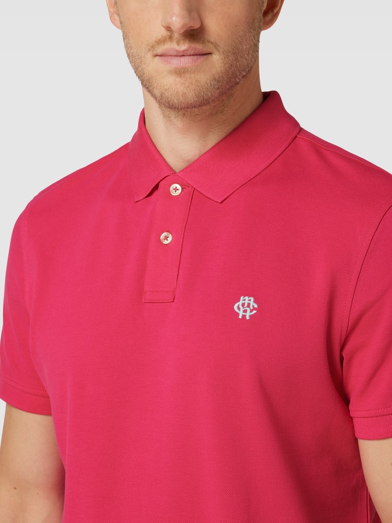 Poloshirt mit Logo-Stitching in pink