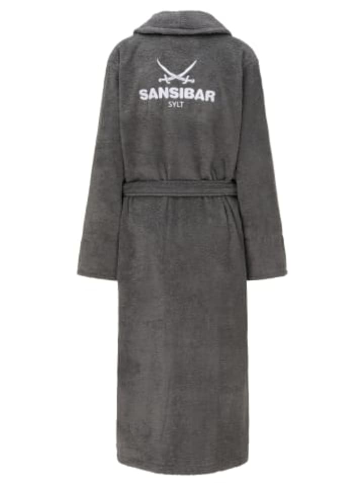 Sansibar Bademantel mit Schalkragen in Anthrazit günstig kaufen