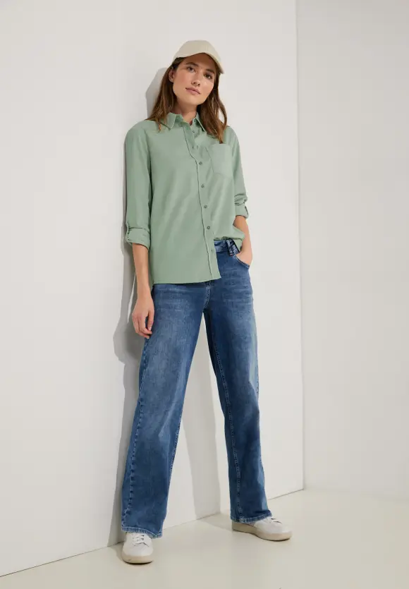 CECIL Cordbluse mit Hemdkragen