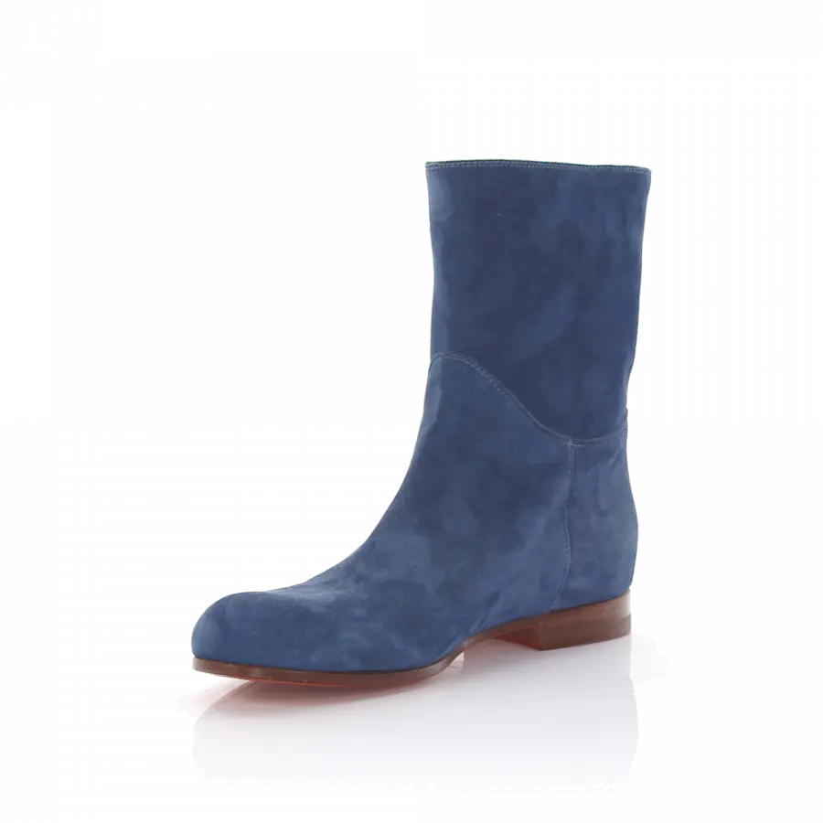 Santoni - Stiefel Veloursleder blau - blau