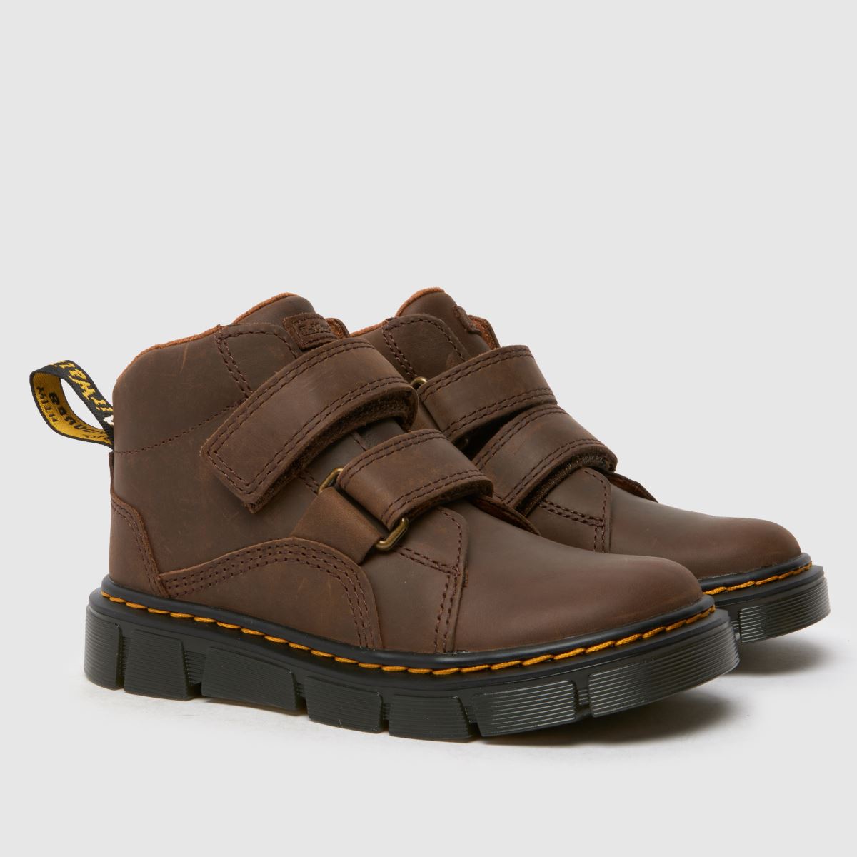 Dr Martens mörkbruna Raffe Eo Pojkar Junior Stövlar