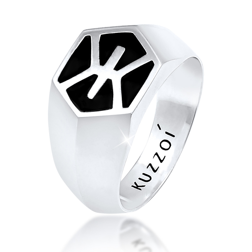 KUZZOI KUZZOI Bague avec émail raffiné en 925/1000 argent massif Bague