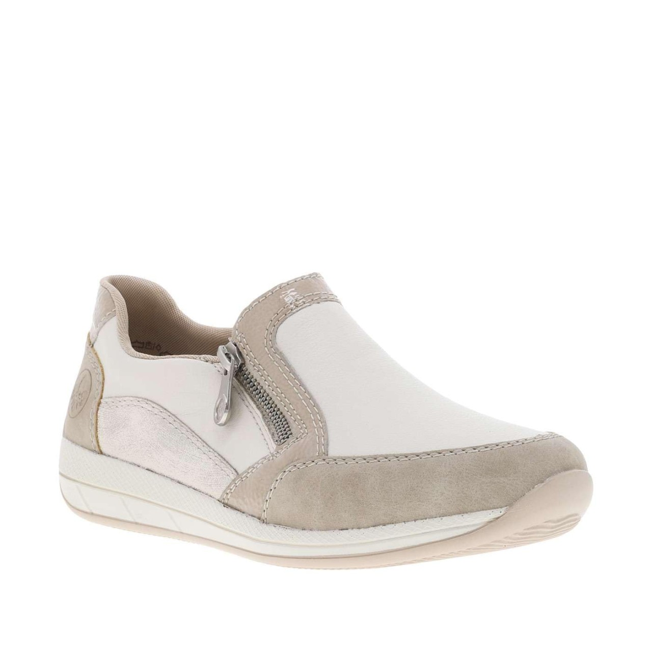 RIEKER Sportliche Slipper weiss