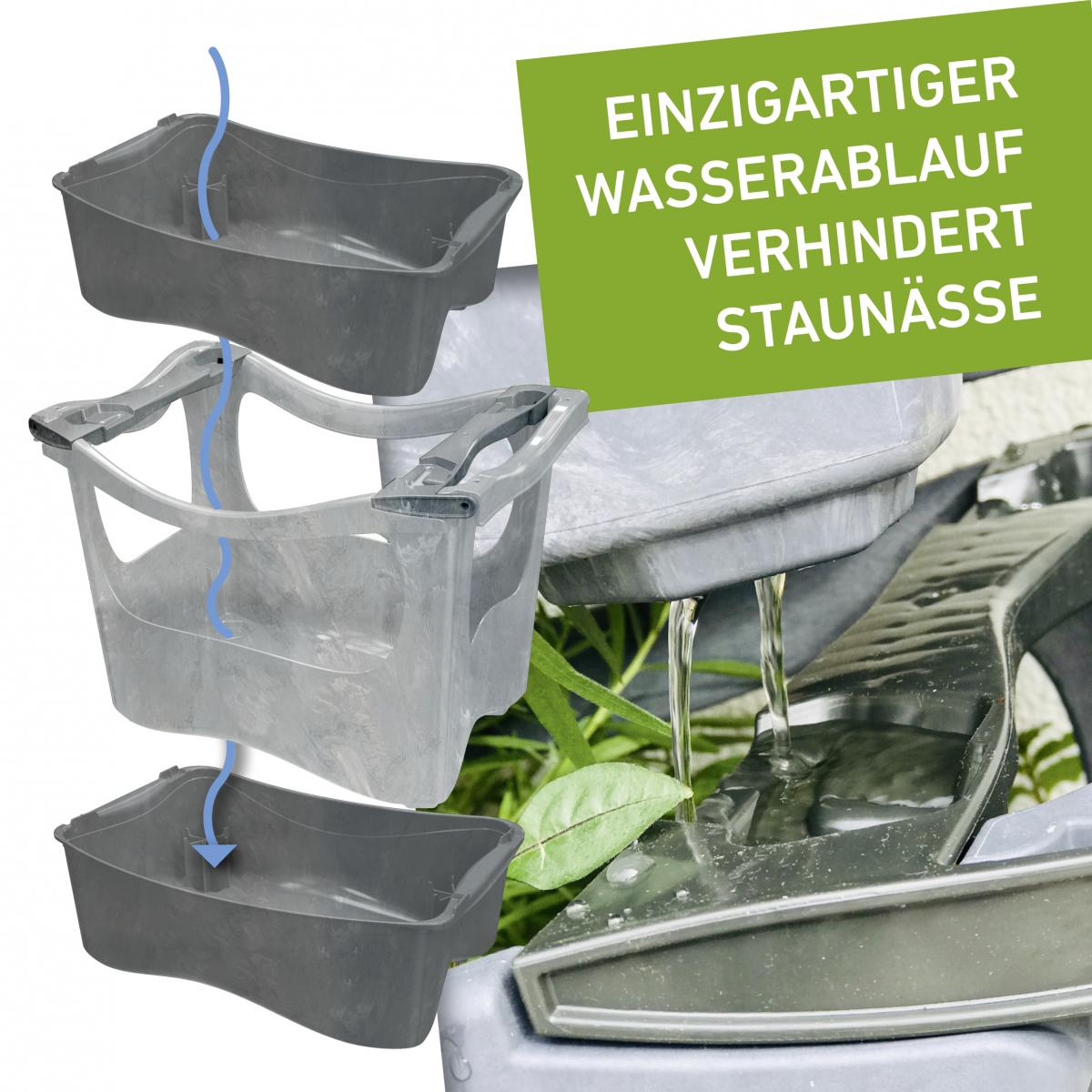 Windhager U-greeny Pflanzbox Dunkelgrau Stein