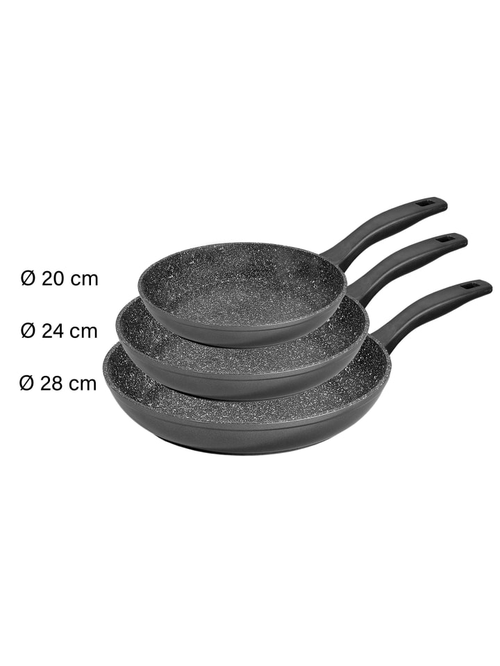 Stoneline Pfannen-Set 3-teilig | ohne Deckel in Anthrazit günstig kaufen onesize
