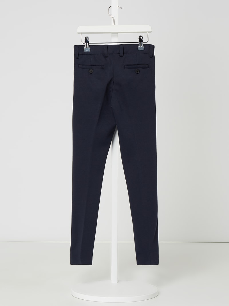 Slim Fit Chino aus Jersey Modell 'Marco' in marineblau
