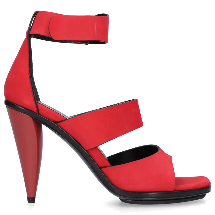 Balenciaga - Plateausandalen Kalbsleder Nubukleder rot - rot