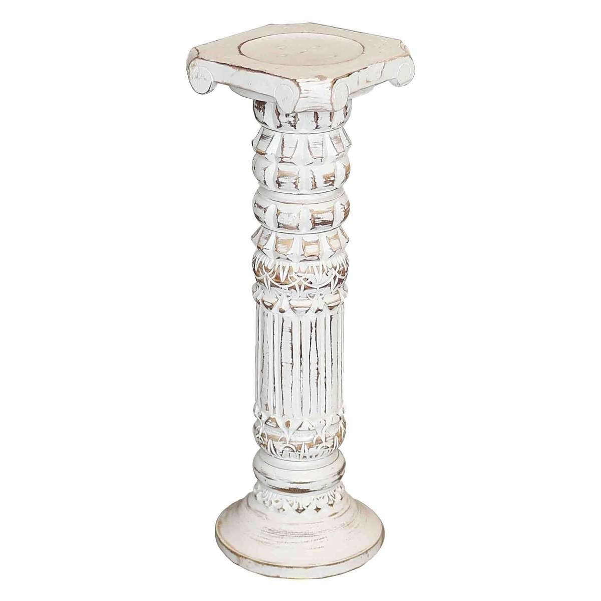 Oriental Galerie Blumenhocker Säule Antik Modell Batya 60 cm klein whitewash (1 St), Handarbeit