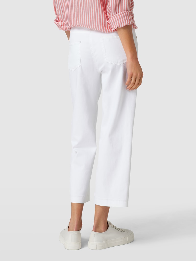 Straight Fit Jeans mit 5-Pocket-Design Modell 'Rich Culotte' in weiß