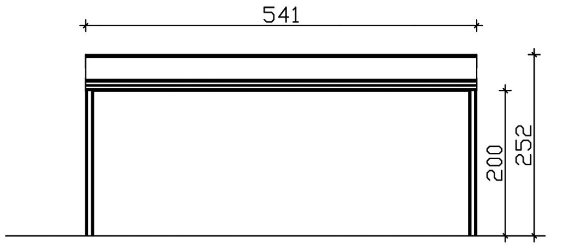 Skanholz Terrassendach Modena, BxT: 541x257 cm, 541 cm Breite, verschiedene Tiefe