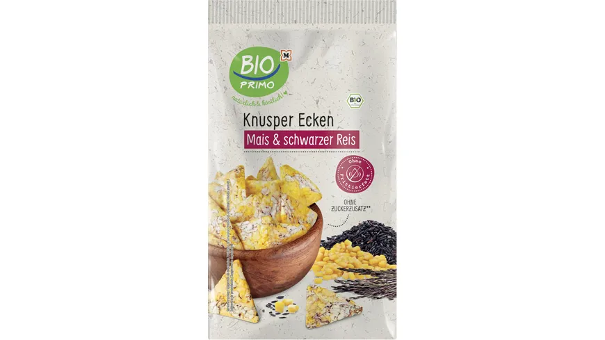 BIO PRIMO Bio Knusper Ecken Mais & schwarzer Reis 90 g