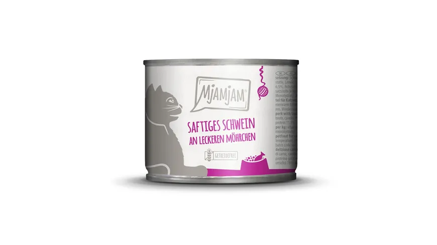 MjAMjAM Katzennassfutter saftiges Schwein an leckeren Möhrchen 200 g