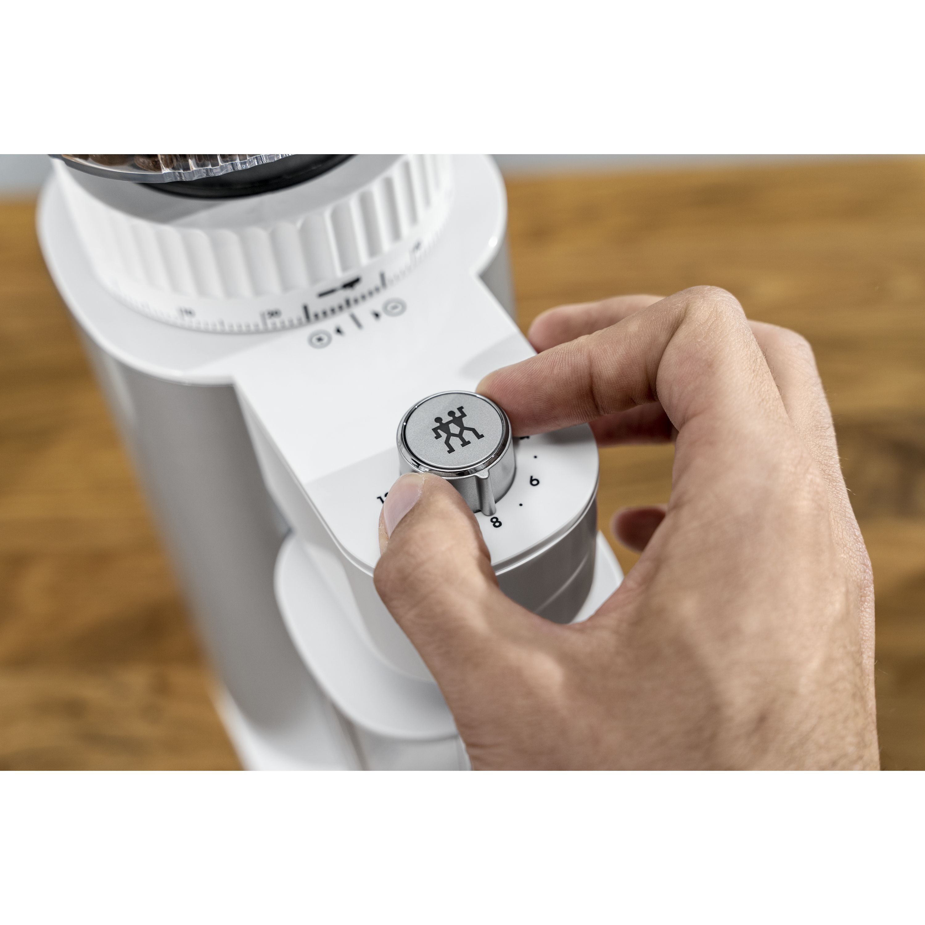 Kaffeemühle, Silber-Weiß