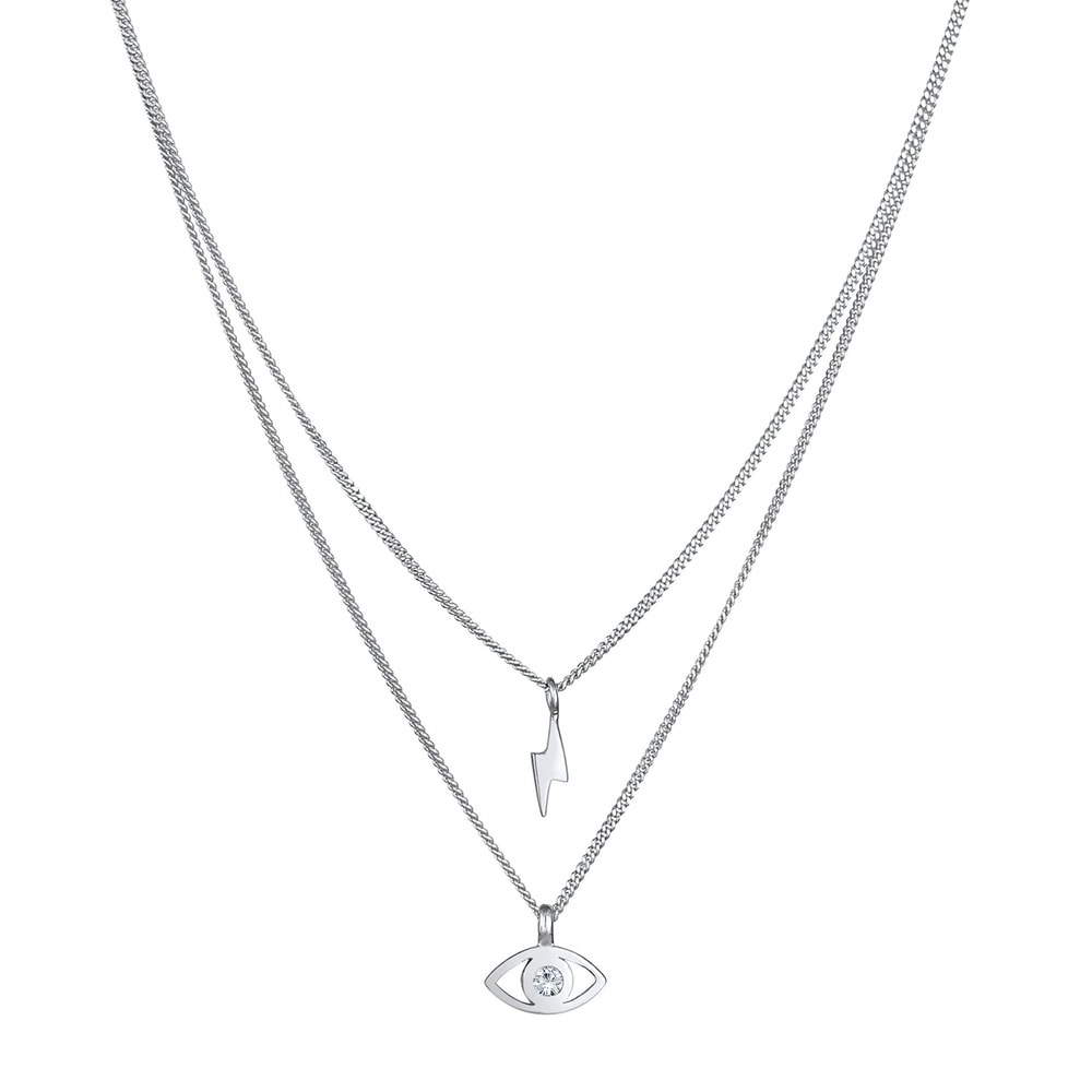 Elli Elli Collier Pendentif Œil maléfique pendentif pour dames Tendance avec cristaux  collier
