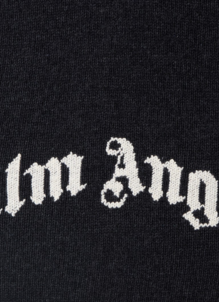 Palm Angels Fine-knit pullover in cashmere blend with knitted-in logo