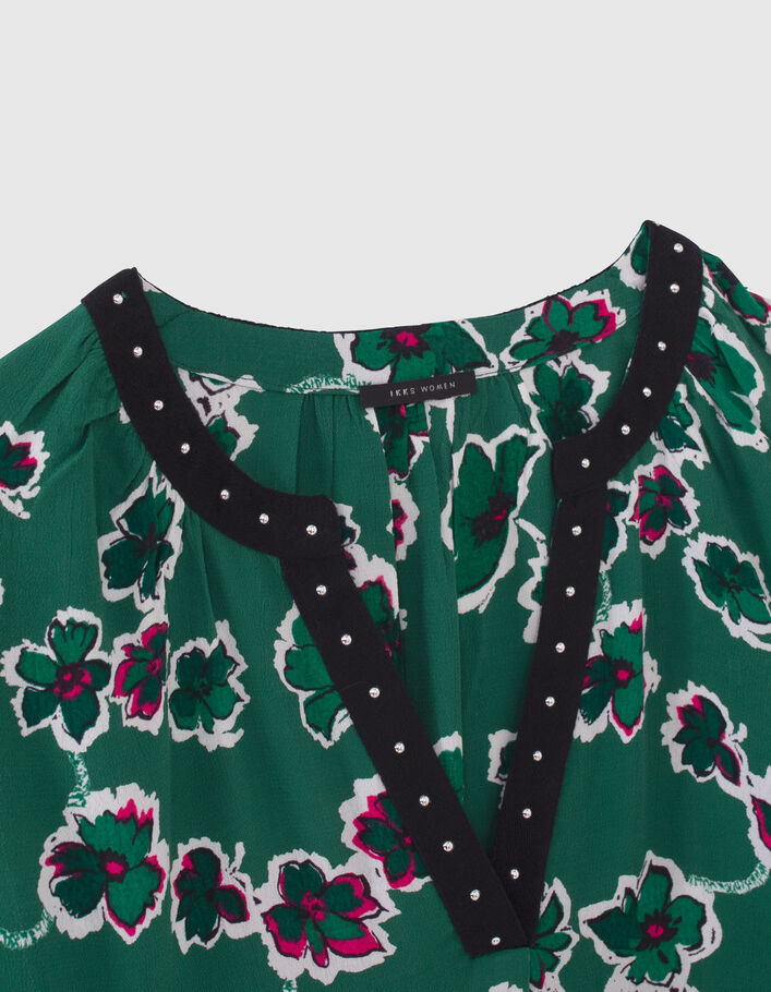 Blouse verte imprimé maxi floral Femme