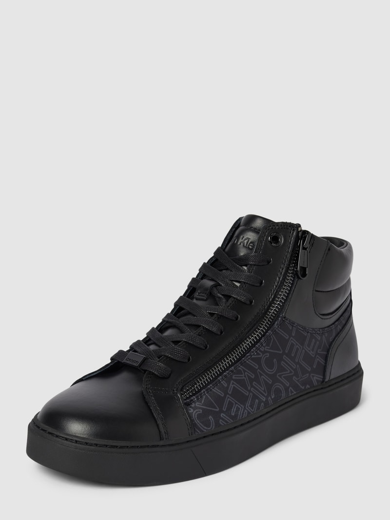 High Top Sneaker mit Label-Details in schwarz