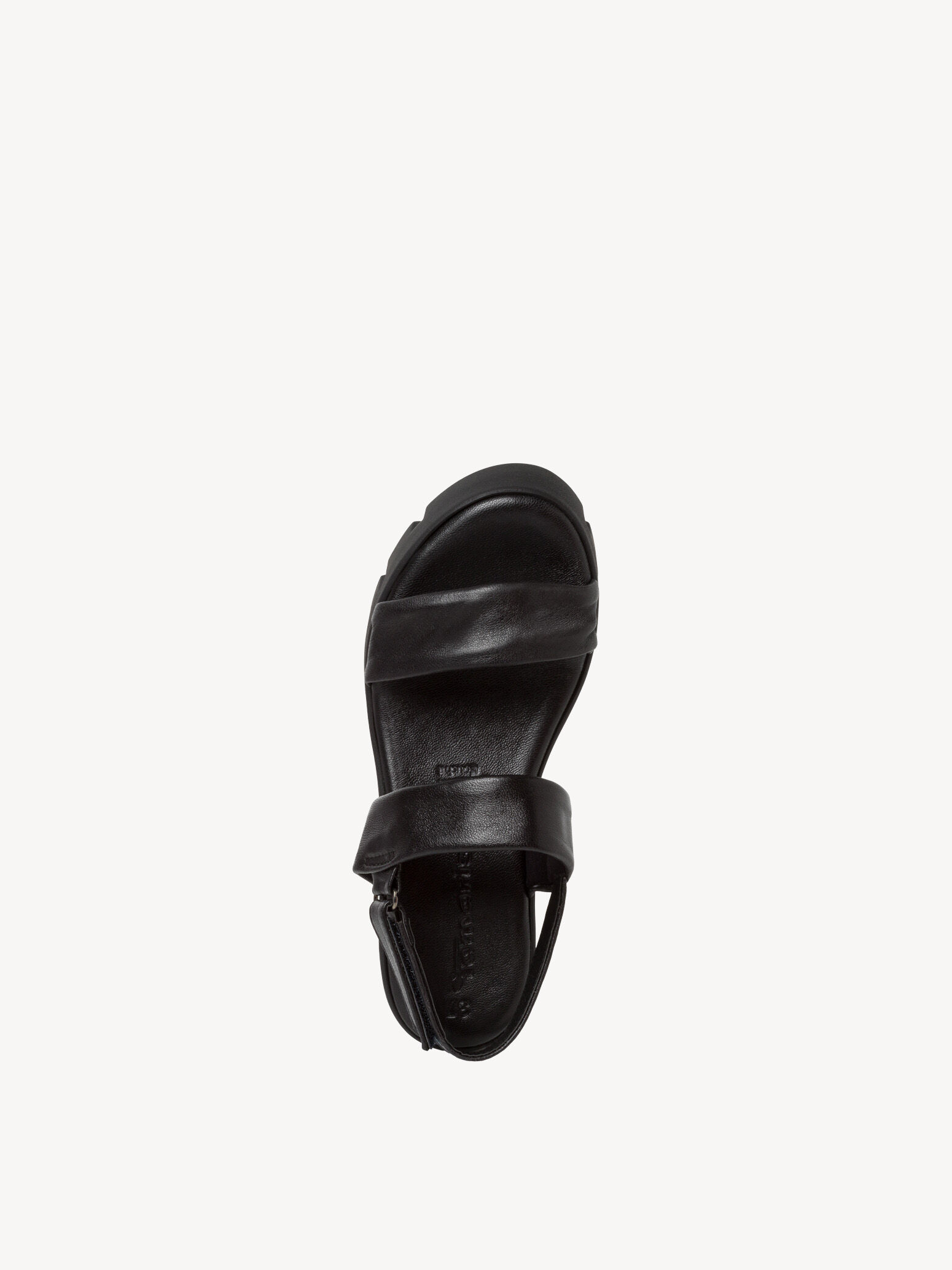 Sandale à talon en cuir - noir
