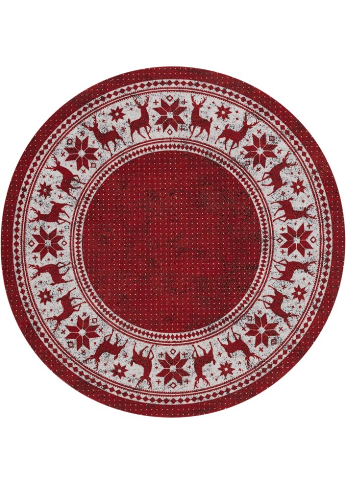 Runder Teppich mit Weihnachtsmotiv