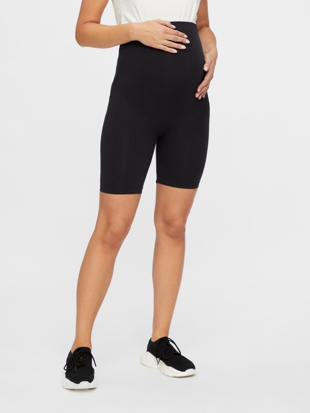 Mamalicious Umstandsleggings 2er Set Kurze Umstands Leggings Shorts MLTIA (2-tlg) 5291 in Schwarz-Schwarz