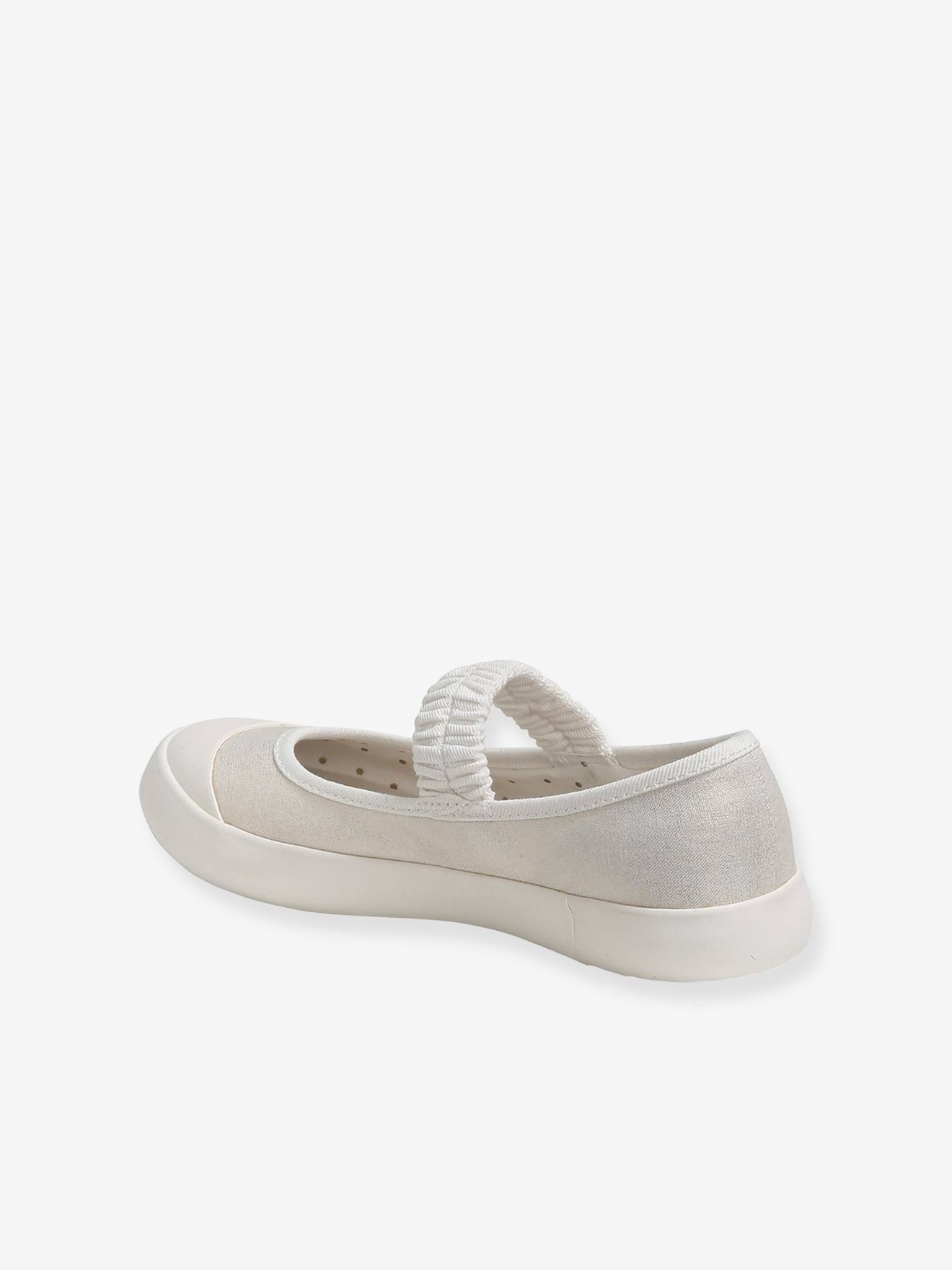 Ballerines en toile fille denim imprimé coeur