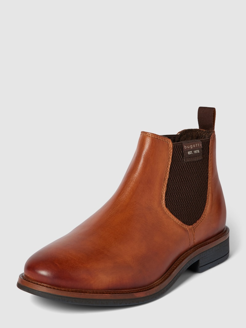 Chelsea Boots mit Label-Details Modell 'Ladano' in cognac