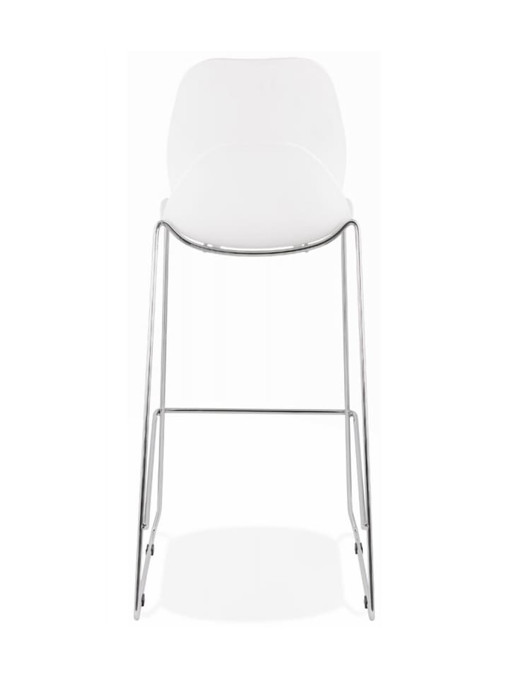 KADIMA DESIGN Barhocker mit Sitz 75 cm aus Metall Kunststoff, Zeitgenössisch in Weiß-Silber günstig kaufen onesize