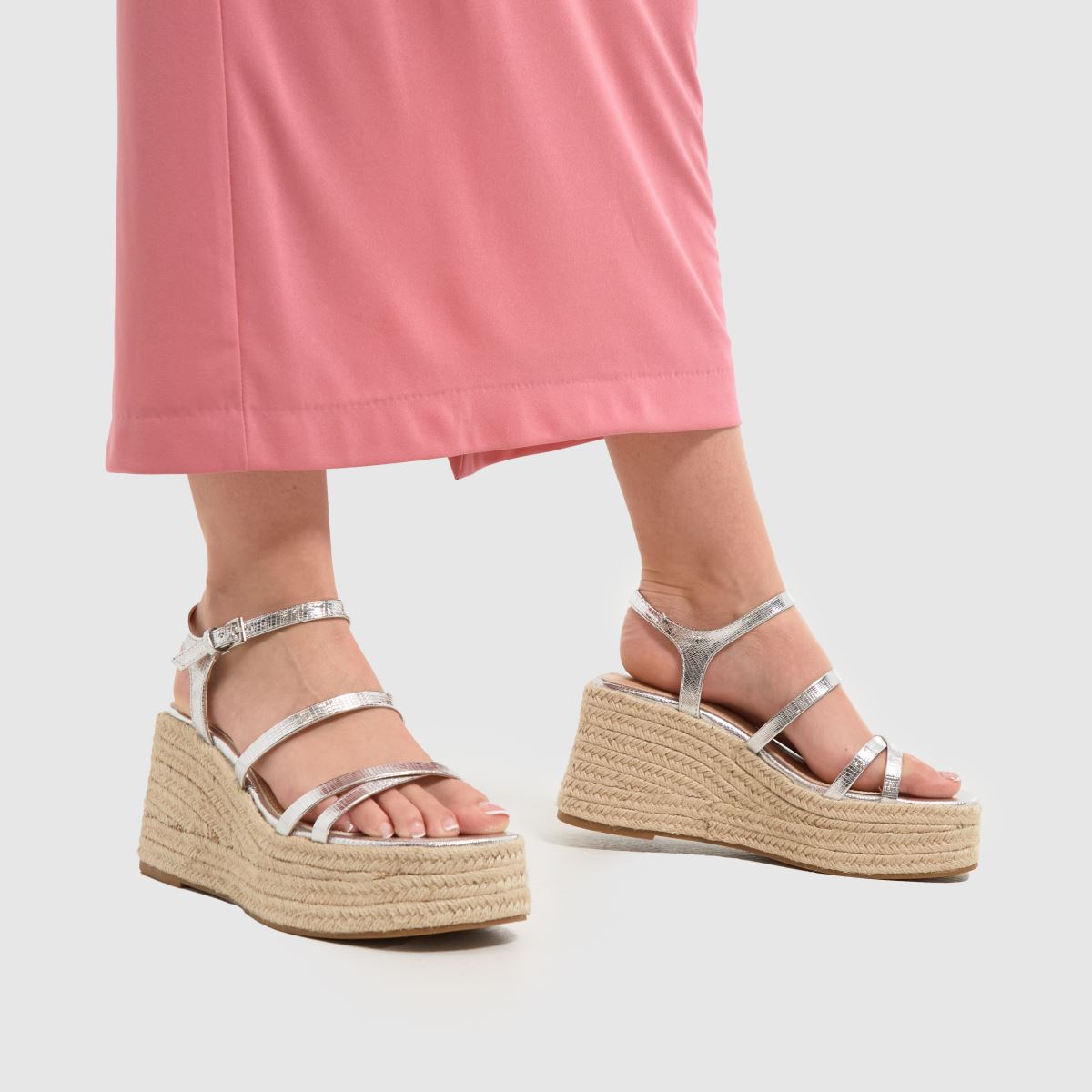 Schuh Vienna pántos ékszandál ezüst színben