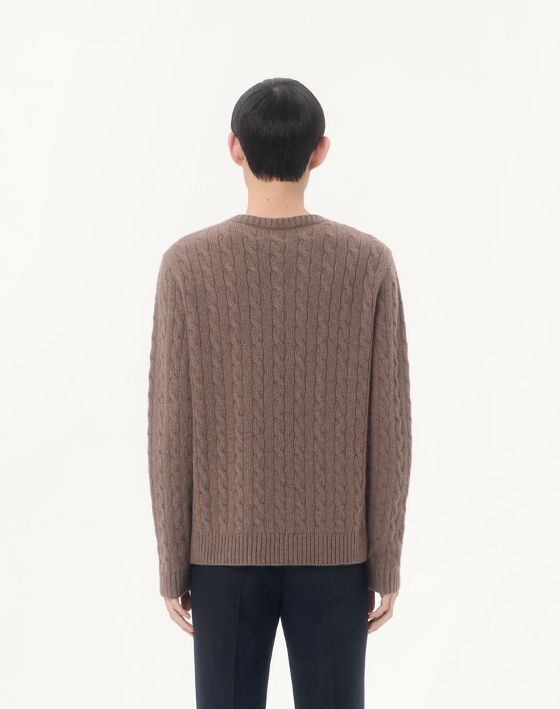 Valentino kasjmier kabeltrui met V-logo