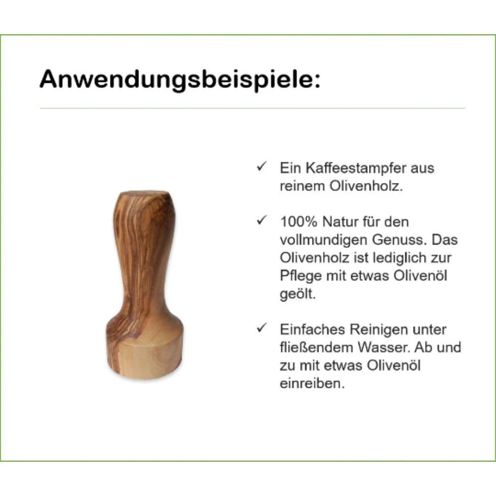 Olivenholz-erleben Tamper Tamper / Kaffeestampfer aus Olivenholz