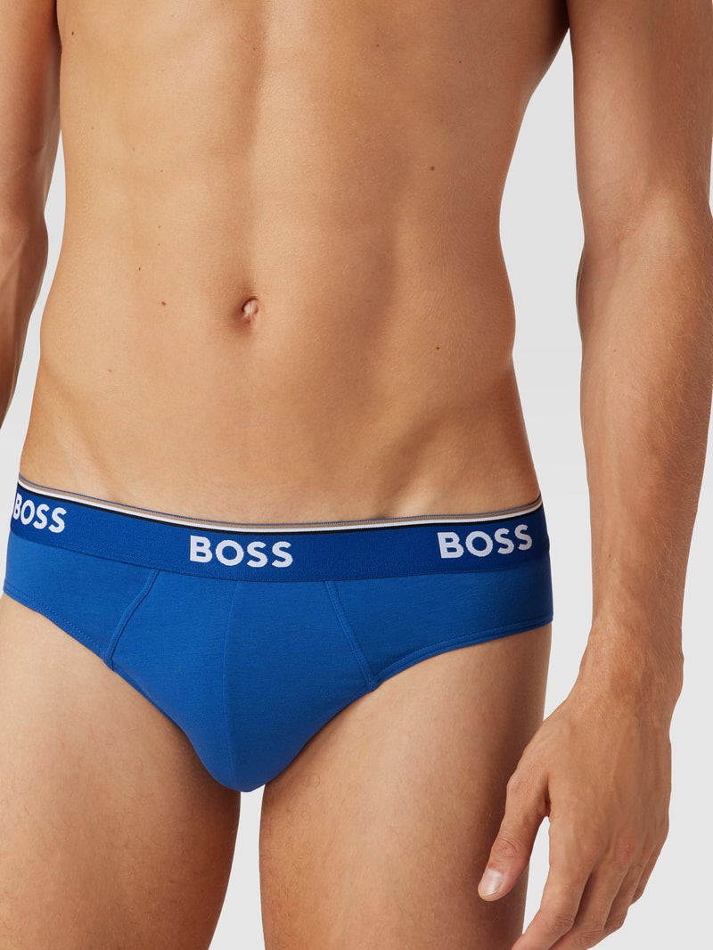 Slip mit Label-Details im 3er-Pack Modell 'Power' in royalblau