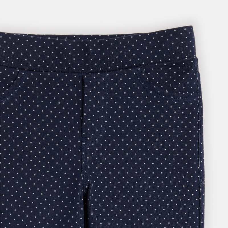 Jegging à pois en jersey milano bleu fille