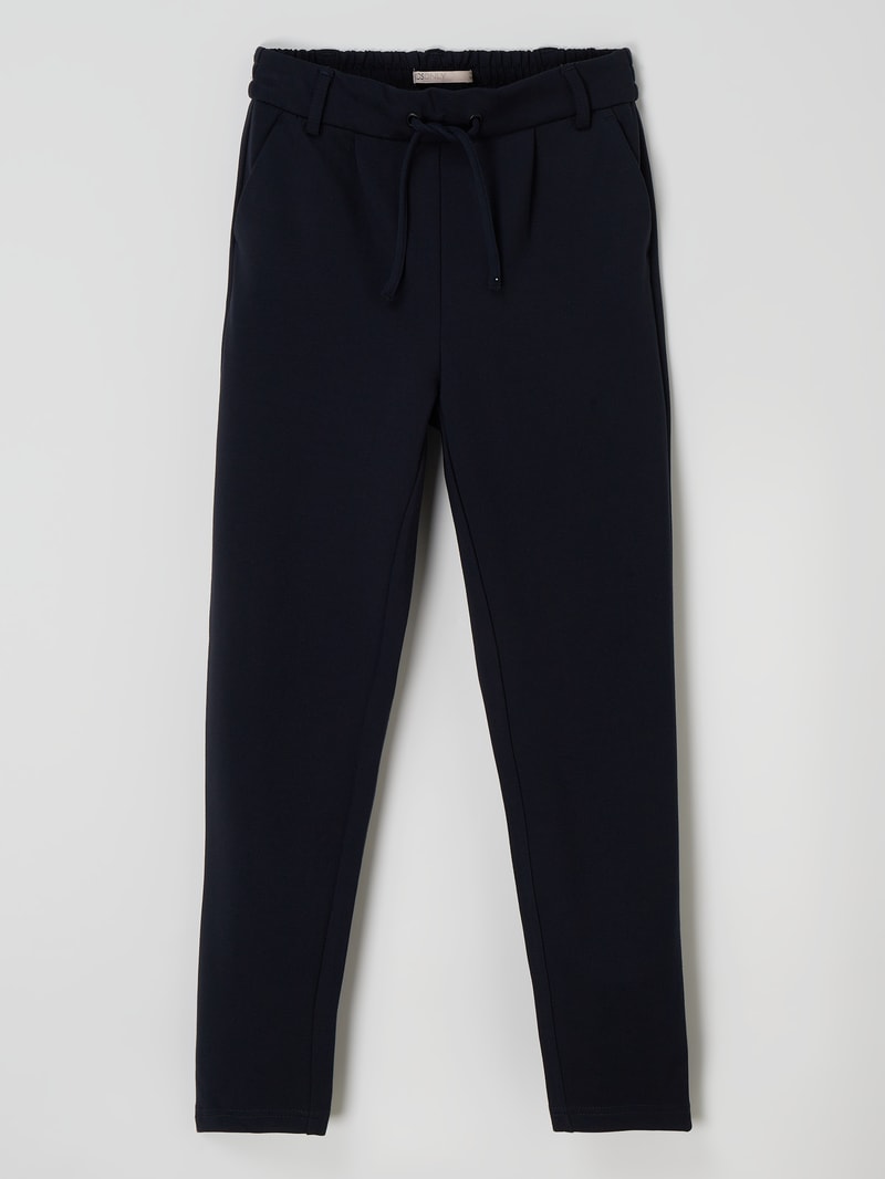 Schlupfhose mit Stretch-Anteil Modell 'Poptrash' in marineblau