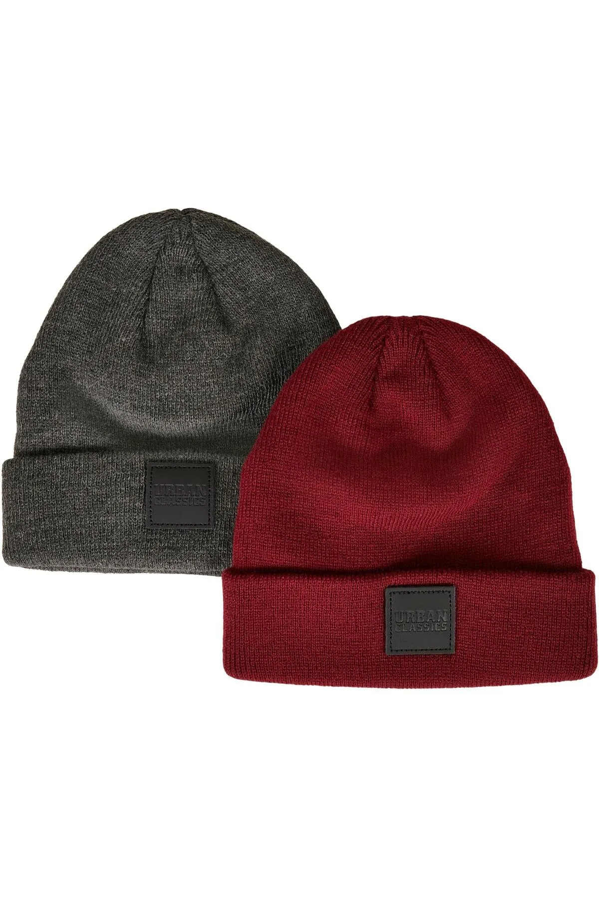 Urban Classics  Damen Logopatch Beanie Kids 2-Pack