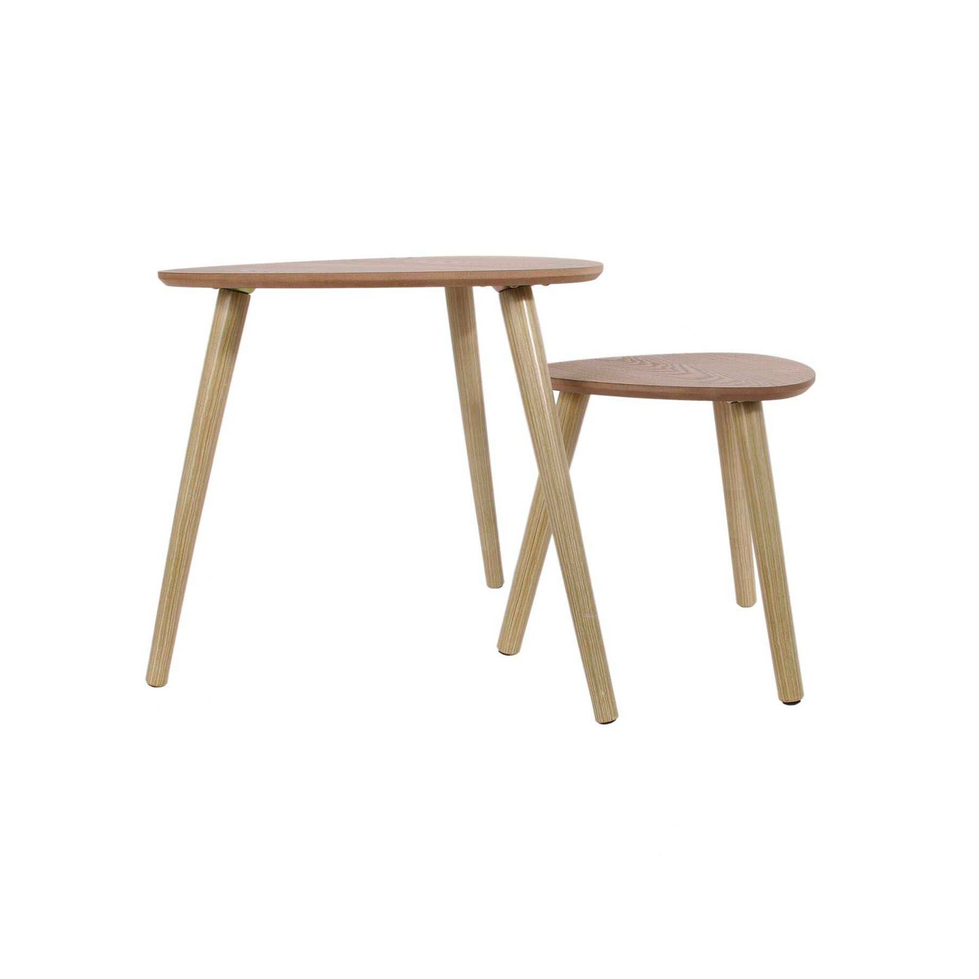 Tables gigognes en bois, plateau triangulaire