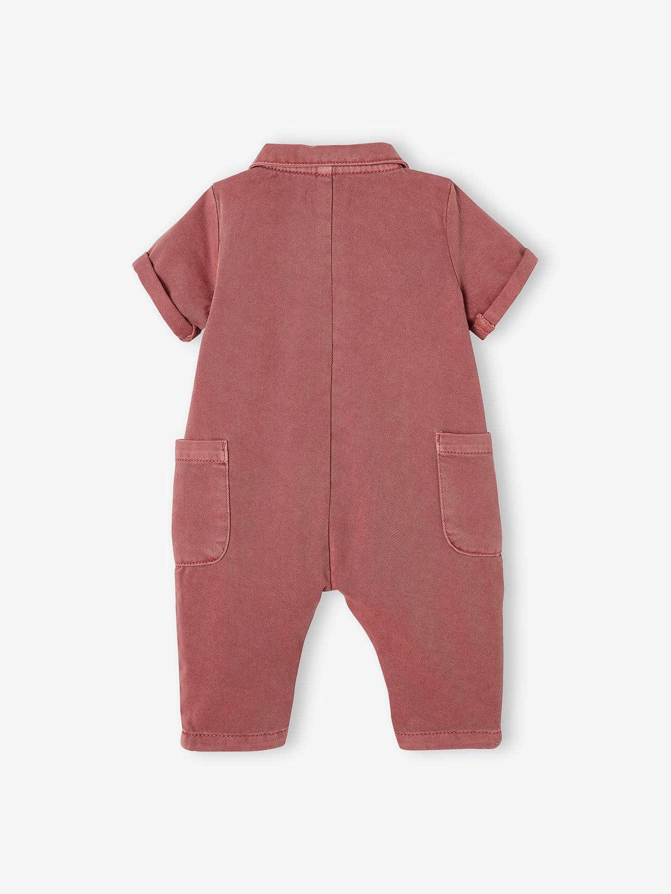 Combinaison manches courtes bébé bois de rose