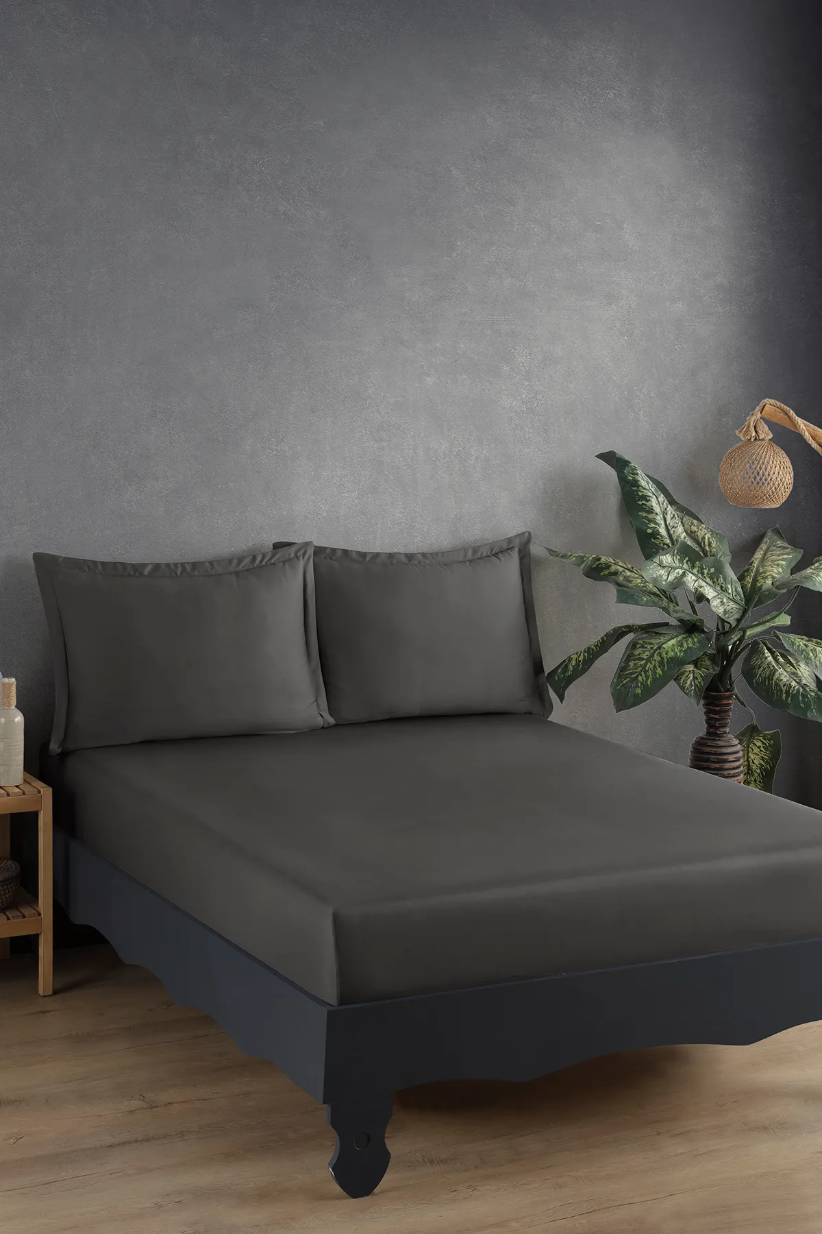 Nordqueen  Bettlaken-Set Doppelbett - Grau - Spannbetttuch