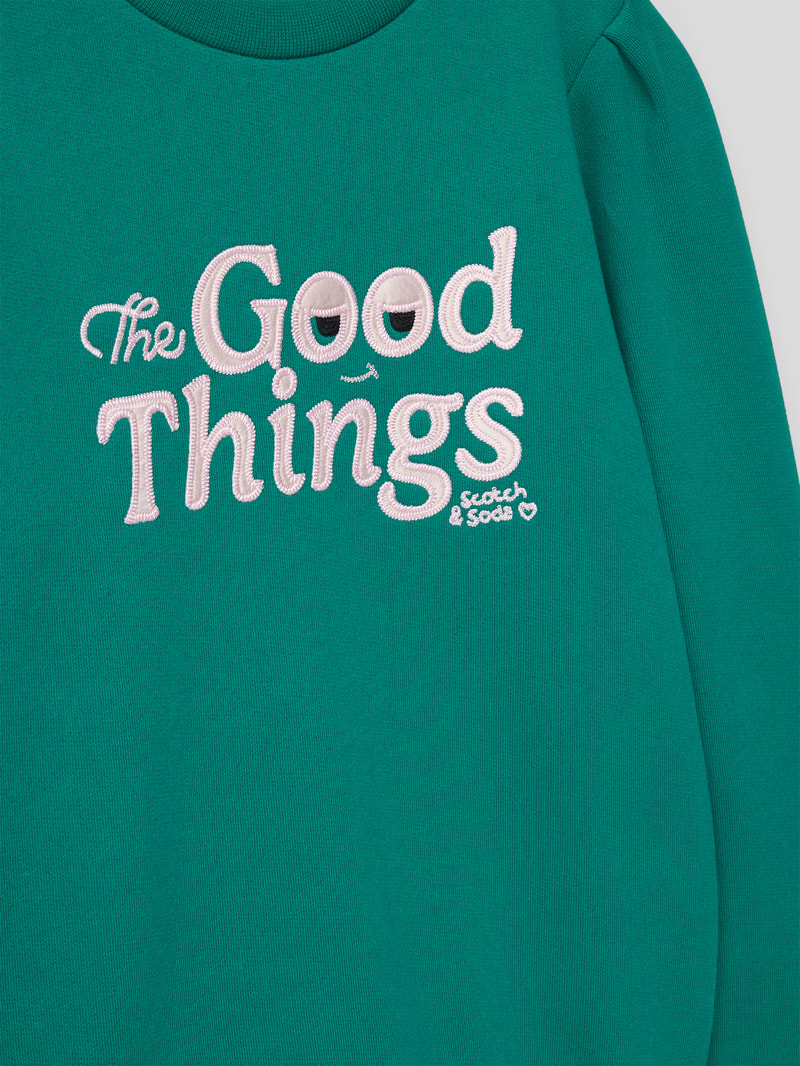 Sweatshirt mit Statement-Stitching Modell 'Pleated sleeve detail' in dunkelgrün