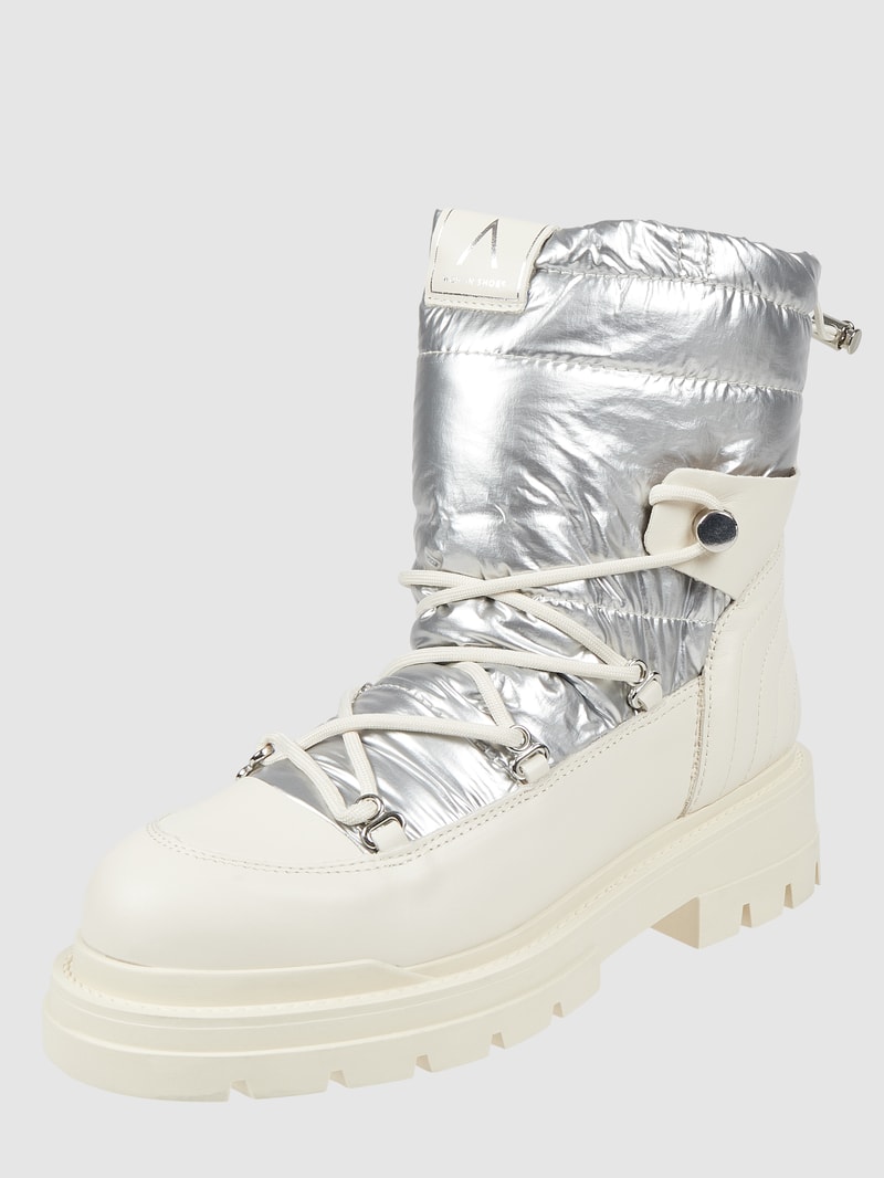 Boots aus Leder in offwhite