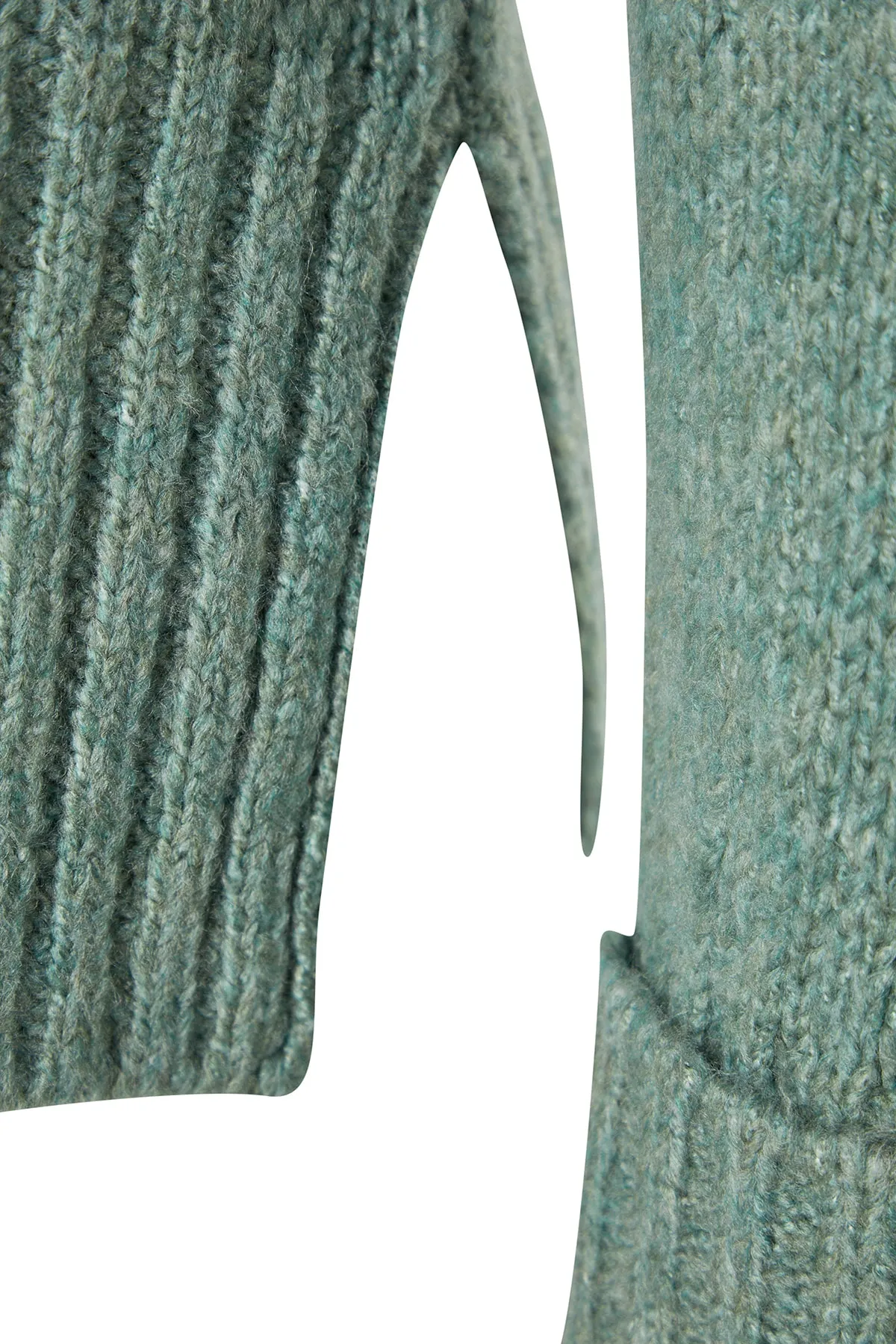 Trendyol Collection  Mintgrüner, weicher, strukturierter, dicker Strickpullover mit Rundhalsausschnitt TWOAW24KZ00281