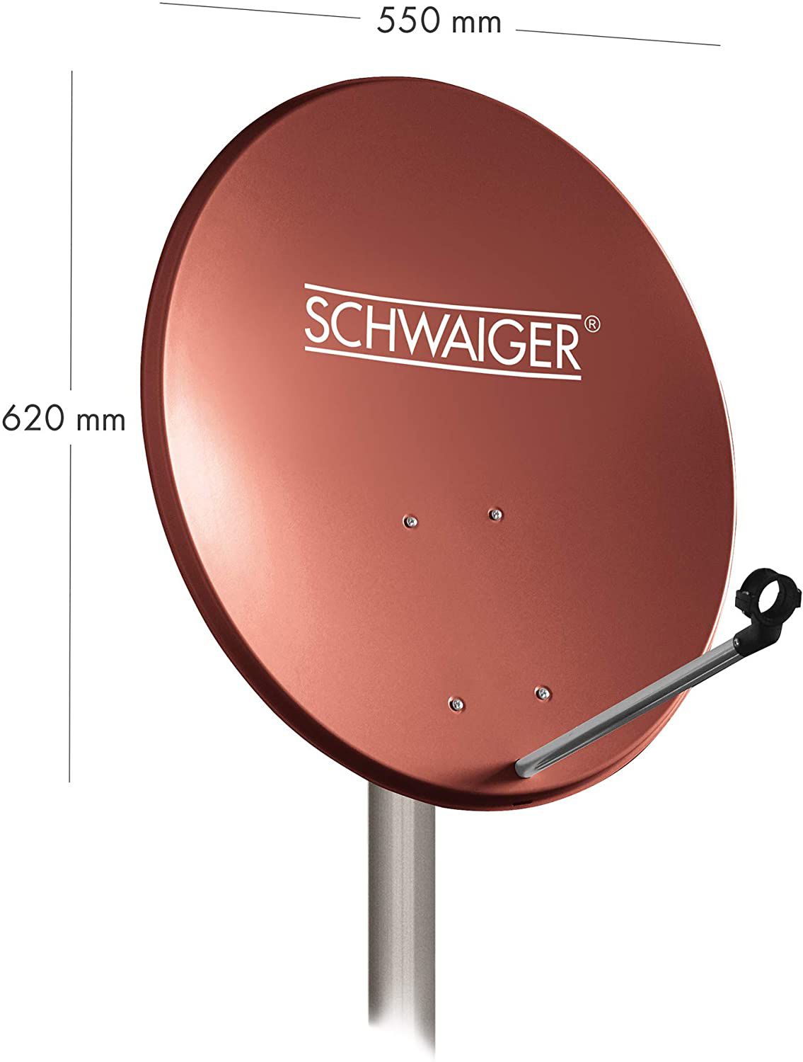 Schwaiger 714494 ziegelroter 55 cm Stahl-Spiegel set
