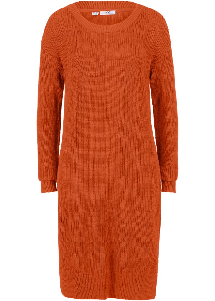Oversize-Ripp-Strickkleid mit Schlitz